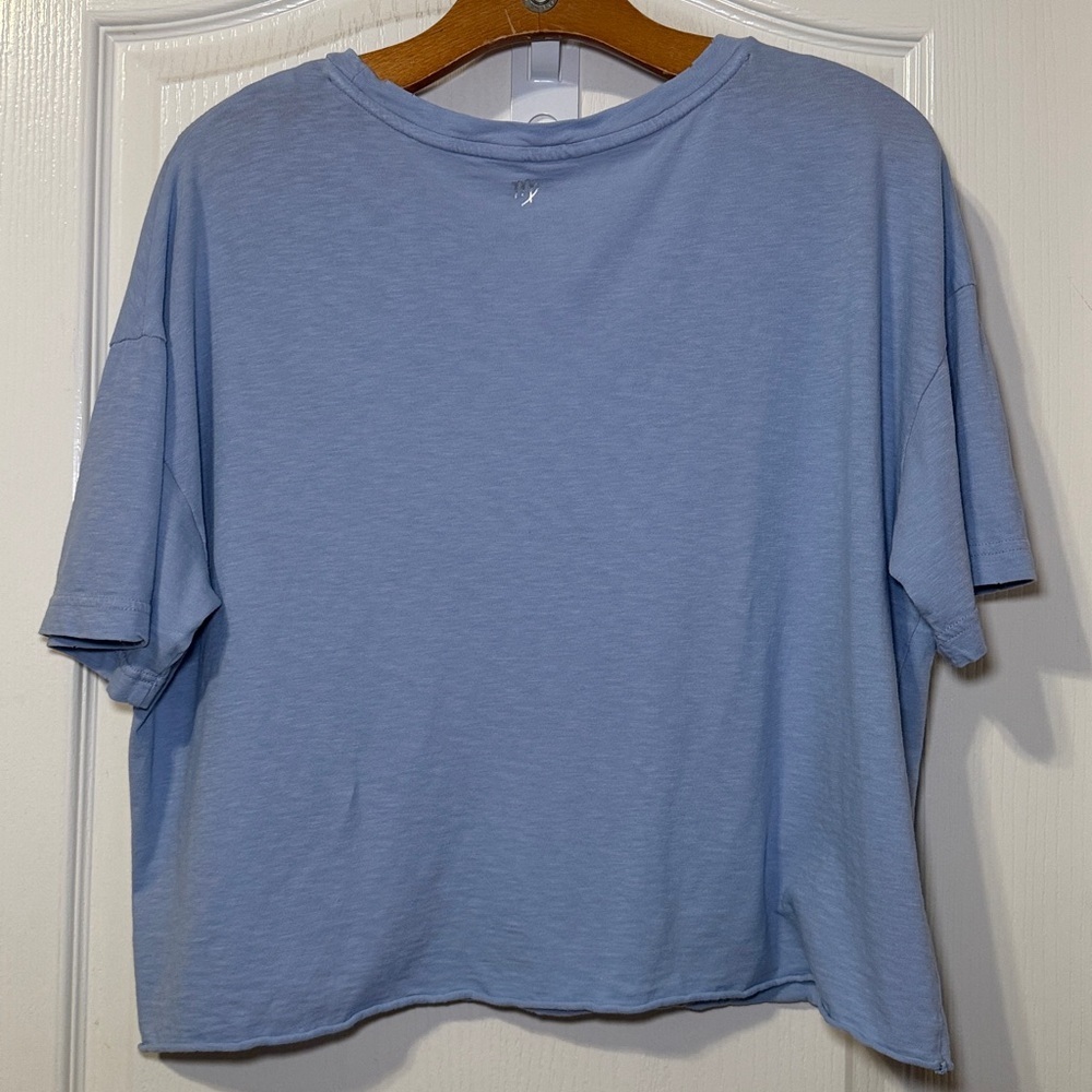 Aerie Star Sign Virgo Graphic Cropped Light Blue Tshirt Size Medium EUC - Picture 4 of 8